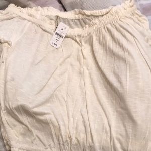 Cream long sleeve off the shoulder